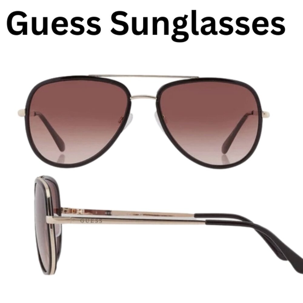 New Guess Factory Smoke Gradient Pilot Ladies Sunglasses